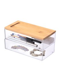 Органайзер для мелочей двойной прямоугольный прозрачный/дерево Paris MBM HOME модель FH-30 T/WOOD Фото