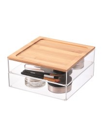 Органайзер для мелочей двойной квадратный прозрачный/дерево Paris MBM MY HOME модель FH-31 T/WOOD Фото