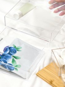 Органайзер для дрібниць подвійний квадратний прозорий/дерево Paris MBM HOME модель FH-31 T/WOOD Фото