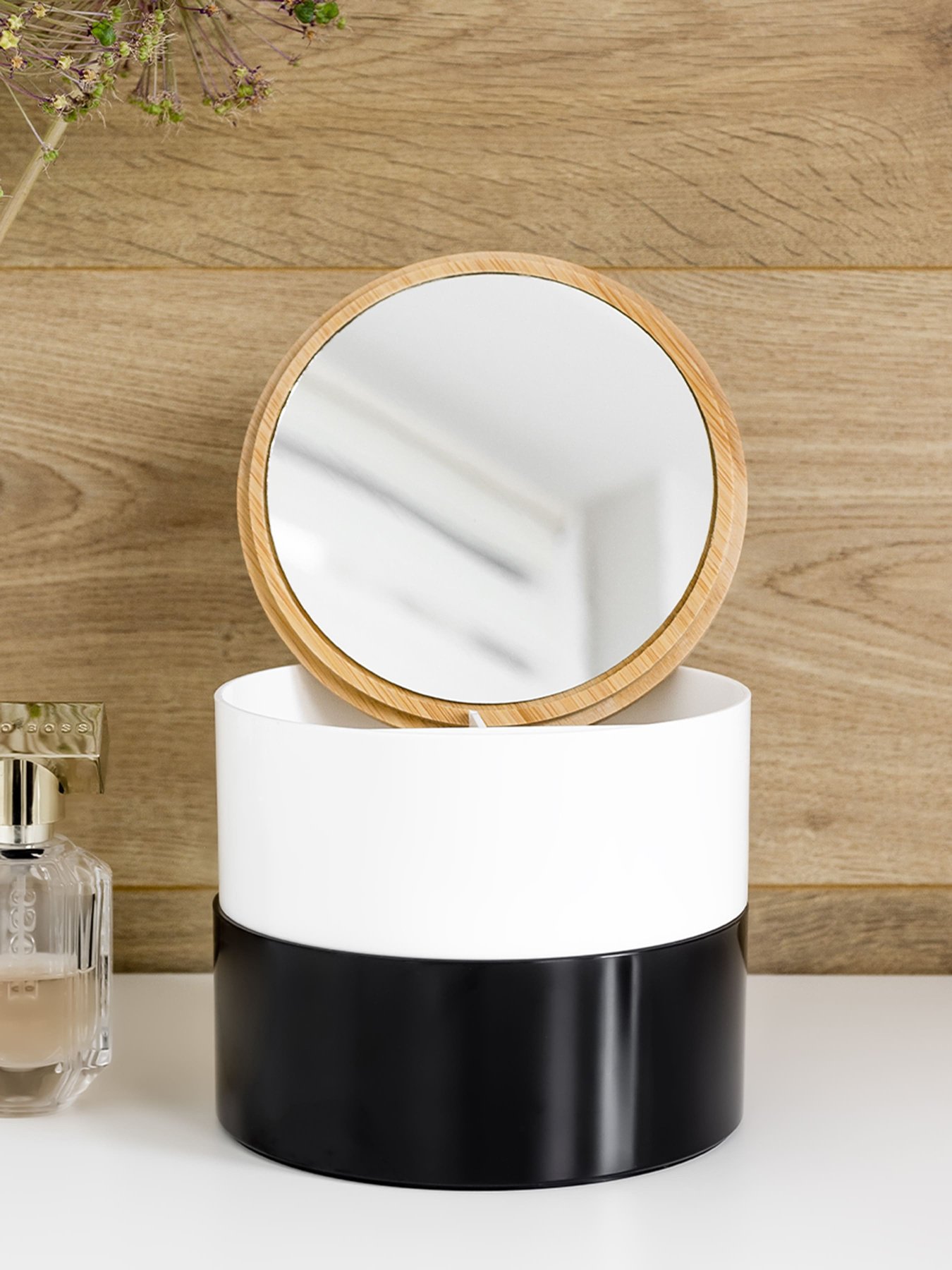 Органайзер для косметики с зеркалом MBM MY HOME модель FH-32 WHITE/BLACK Фото