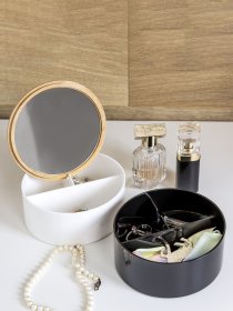 Органайзер для косметики с зеркалом MBM MY HOME модель FH-32 WHITE/BLACK Фото