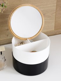 Органайзер для косметики с зеркалом MBM MY HOME модель FH-32 WHITE/BLACK Фото