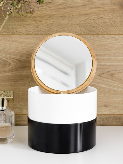 Органайзер для косметики с зеркалом MBM HOME модель FH-32 WHITE/BLACK Фото