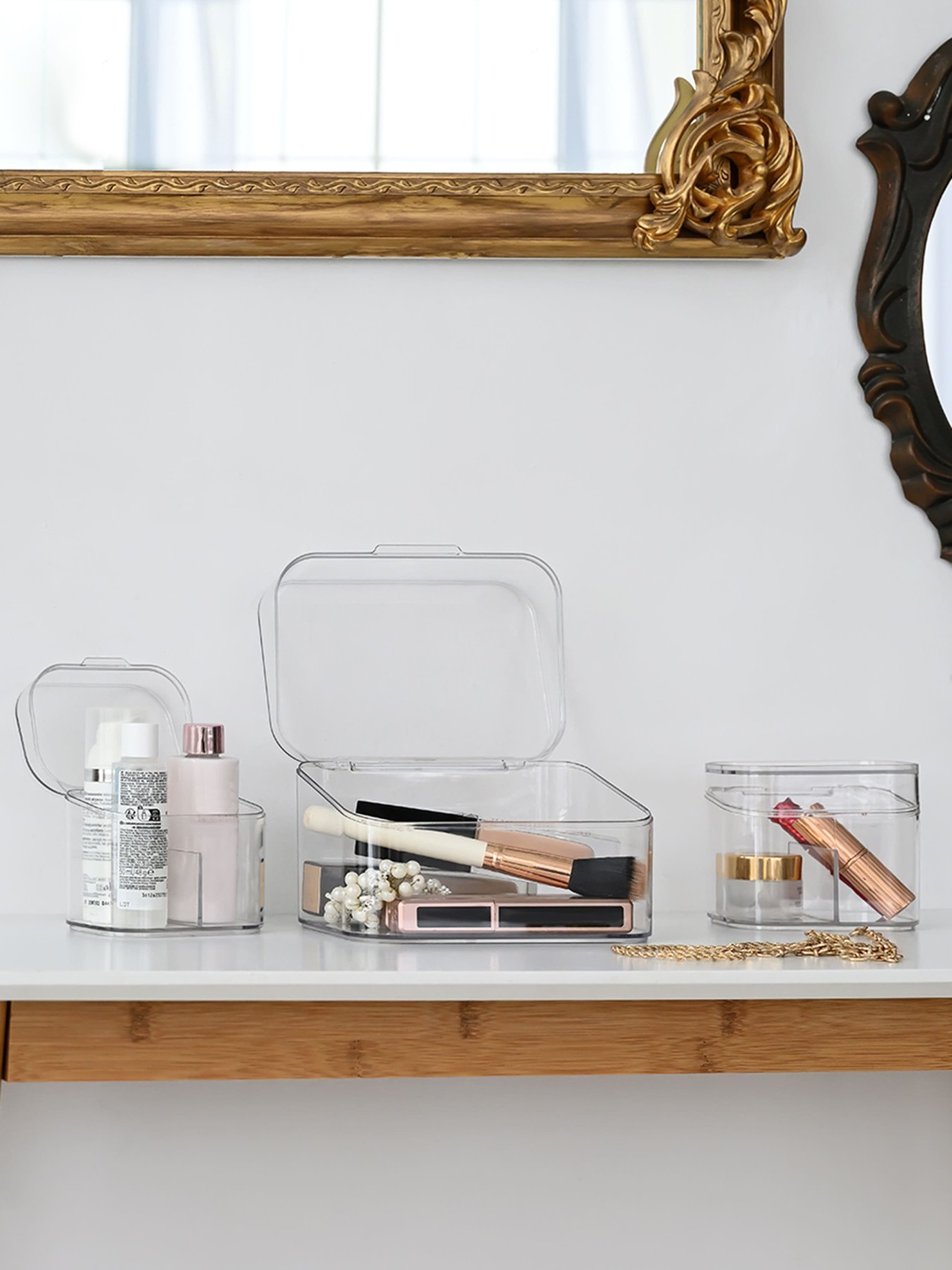 Набор из трёх прозрачных органайзеров с крышкой MBM MY HOME модель FH-39 T Фото