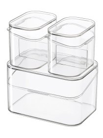 Набор из трёх прозрачных органайзеров с крышкой MBM MY HOME модель FH-39 T Фото