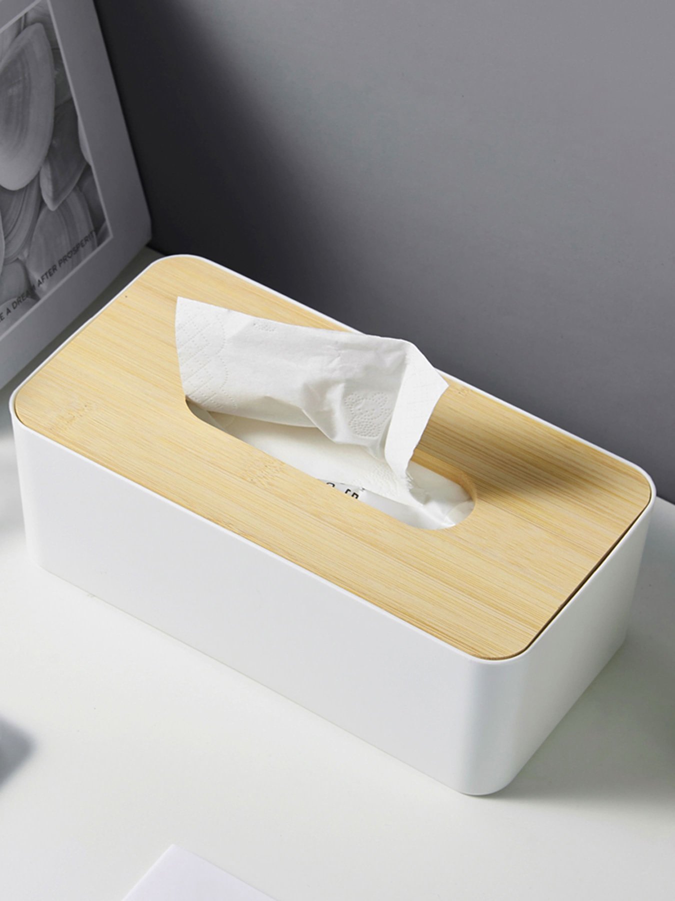 Органайзер для салфеток белый/дерево Scandinavia MBM MY HOME модель FH-42 WHITE/WOOD Фото