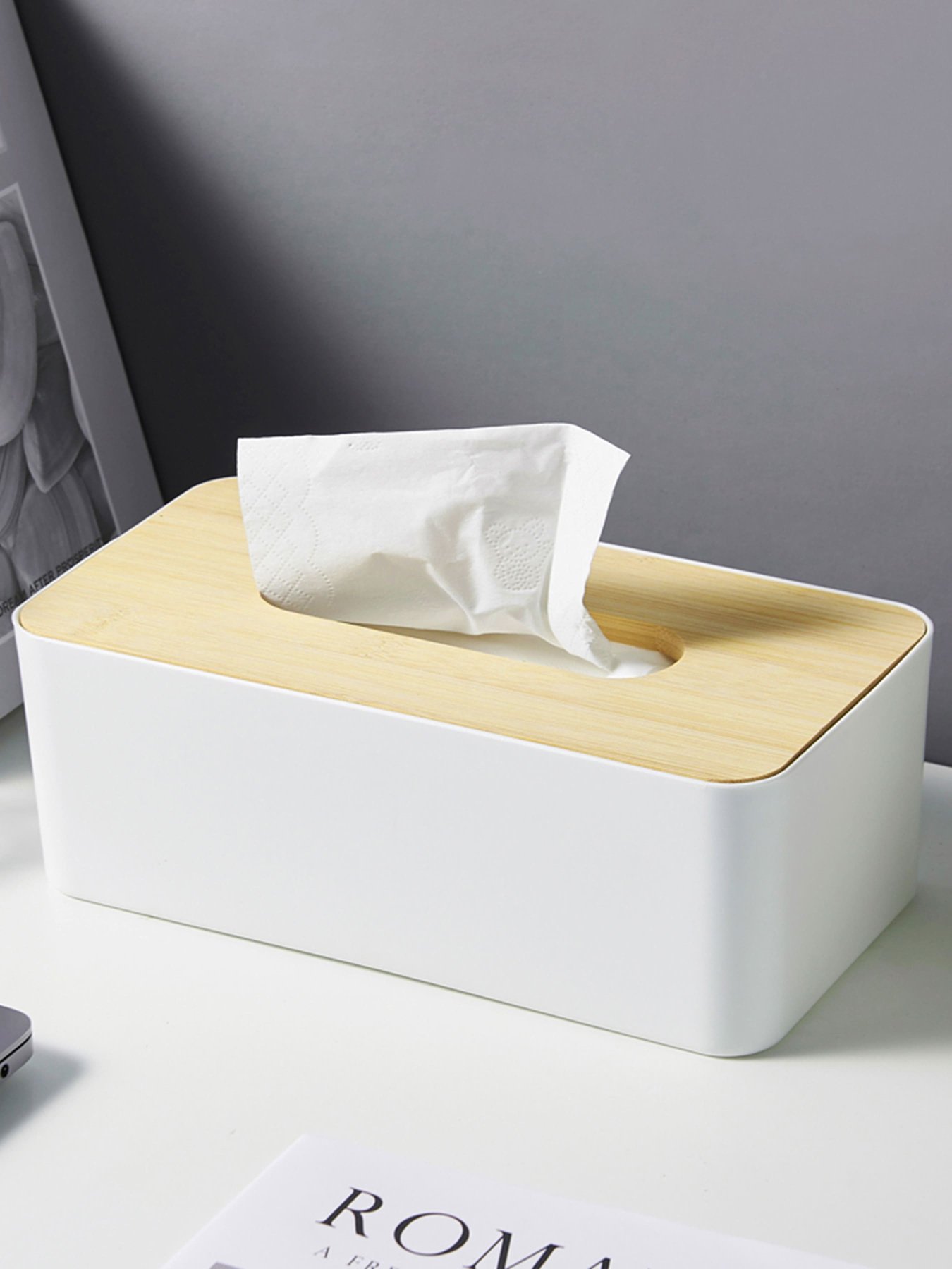 Органайзер для салфеток белый/дерево Scandinavia MBM HOME модель FH-42 WHITE/WOOD Фото