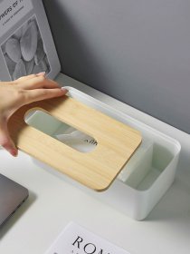 Органайзер для салфеток белый/дерево Scandinavia MBM HOME модель FH-42 WHITE/WOOD Фото