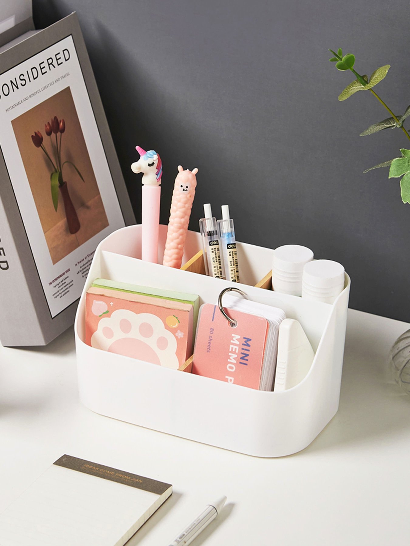 Органайзер для мелочей белый/дерево Scandinavia MBM MY HOME модель FH-43 WHITE/WOOD Фото