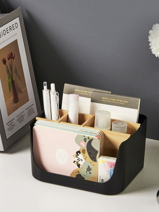 Органайзер для мелочей черный/дерево Scandinavia MBM HOME модель FH-44 BLACK/WOOD Фото