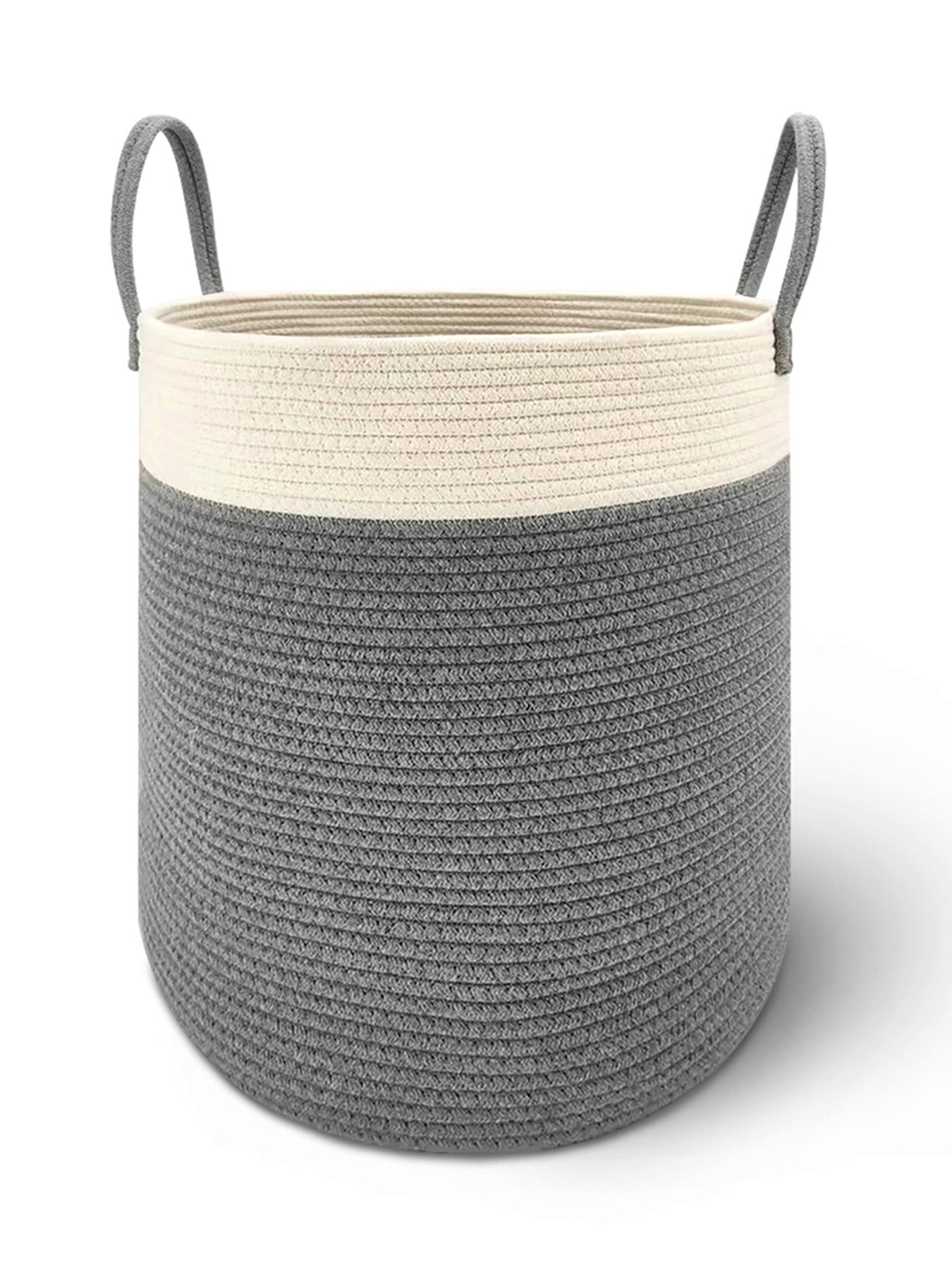 Корзина для хранения с ручками серая с белым MBM MY HOME модель TH-14 GRAY/WHITE Фото