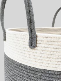 Корзина для хранения с ручками серая с белым MBM MY HOME модель TH-14 GRAY/WHITE Фото