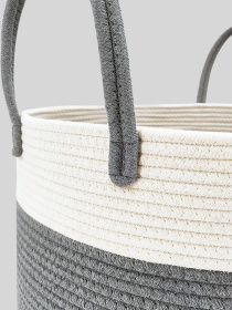 Корзина для зберігання з ручками сіра з білим MBM HOME модель TH-14 GRAY/WHITE Фото