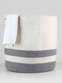 Корзина для хранения серая с белым MBM MY HOME модель TH-16 GRAY/WHITE Фото