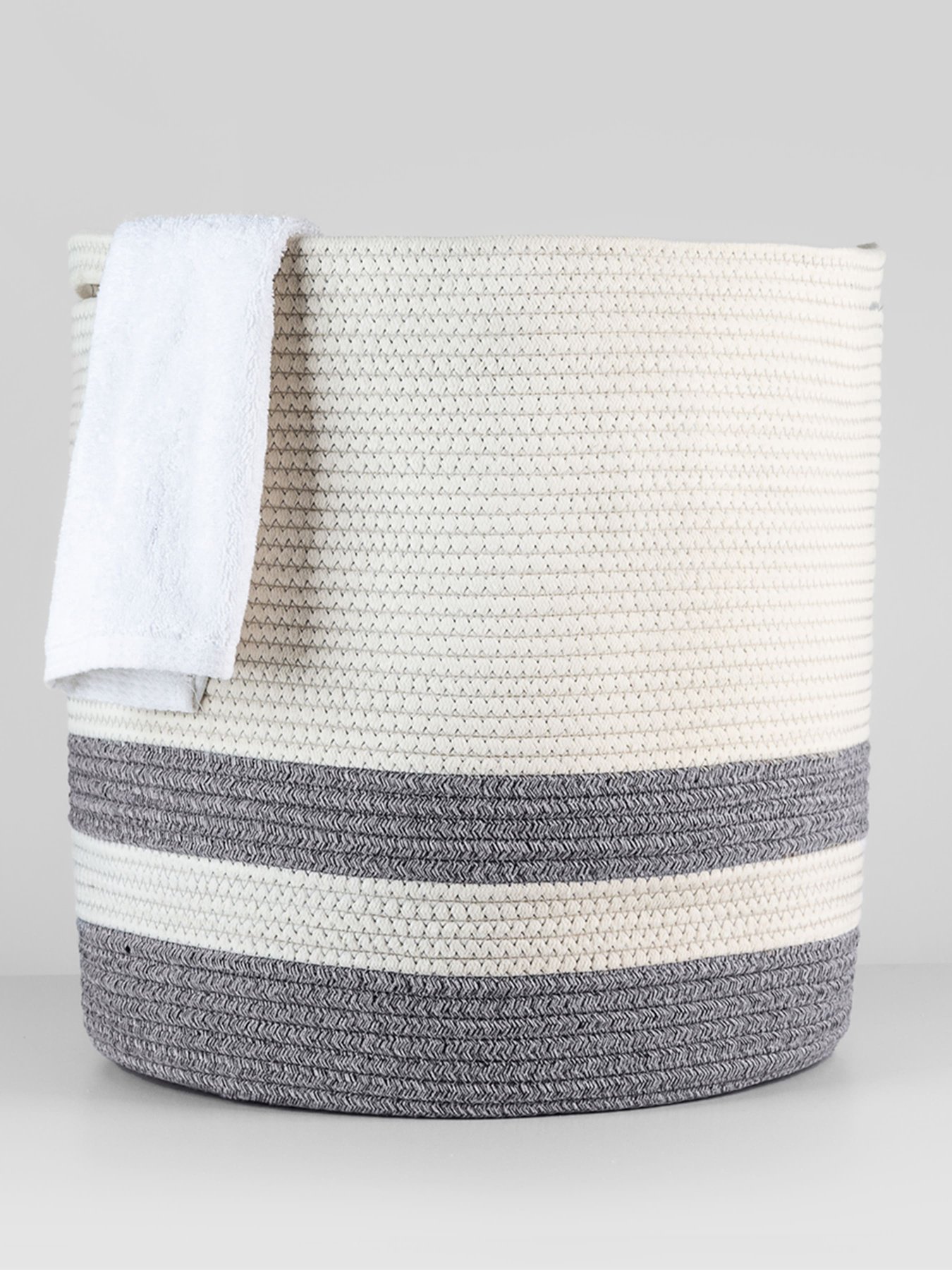 Корзина для зберігання сіра з білим MBM HOME модель TH-16 GRAY/WHITE Фото