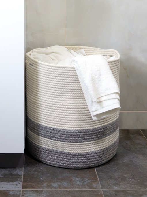 Корзина для хранения серая с белым MBM HOME модель TH-16 GRAY/WHITE Фото