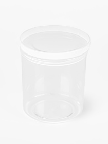 Ємність для зберігання кругла пластикова прозора Pasta MBM MY HOME Модель KP-89 S T/WHITE Фото