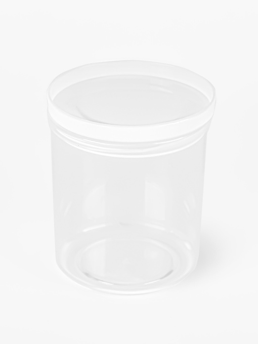 Емкость для хранения круглая пластиковая прозрачная Pasta MBM HOME модель KP-89 S T/WHITE Фото