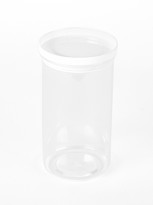 Емкость для хранения круглая пластиковая прозрачная Pasta MBM HOME модель KP-89 M T/WHITE Фото