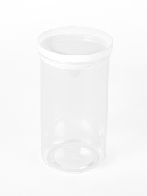 Ємність для зберігання кругла пластикова прозора Pasta MBM HOME модель KP-89 M T/WHITE Фото