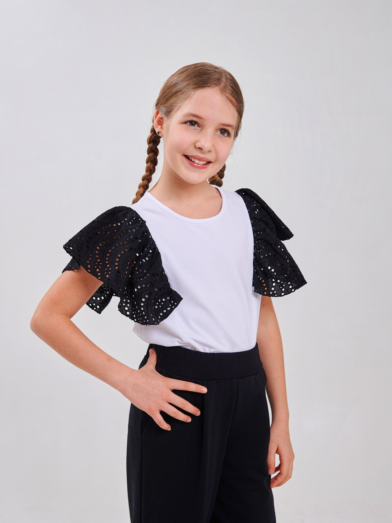 Блуза SMIL модель smil_114974-belyj-s-cernym Фото