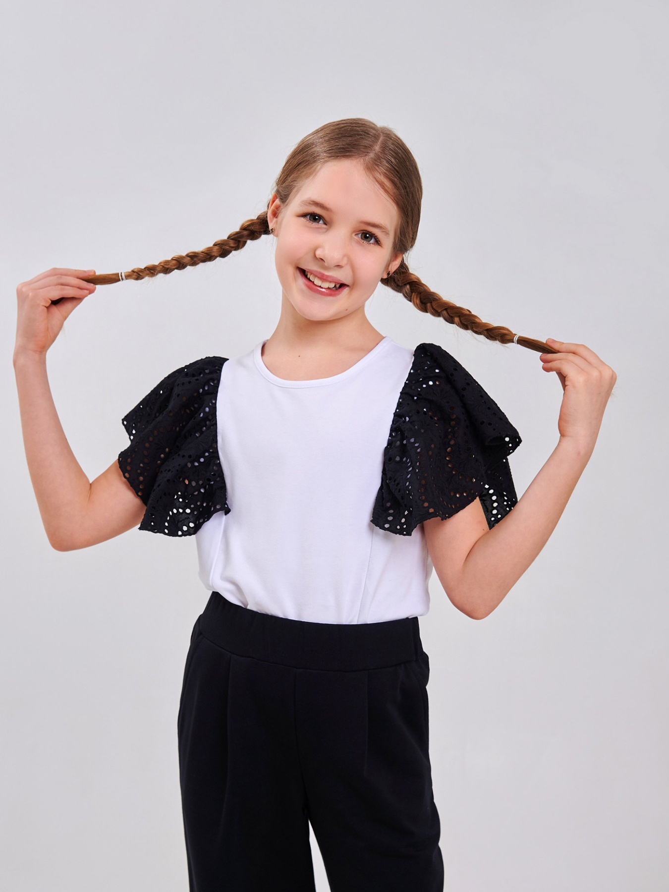 Блуза SMIL модель smil_114974-belyj-s-cernym Фото