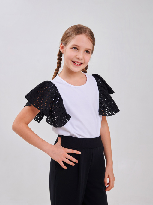 Блуза SMIL модель smil_114974-belyj-s-cernym Фото