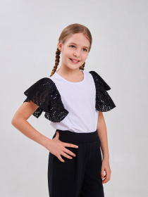 Блуза SMIL модель smil_114974-belyj-s-cernym Фото