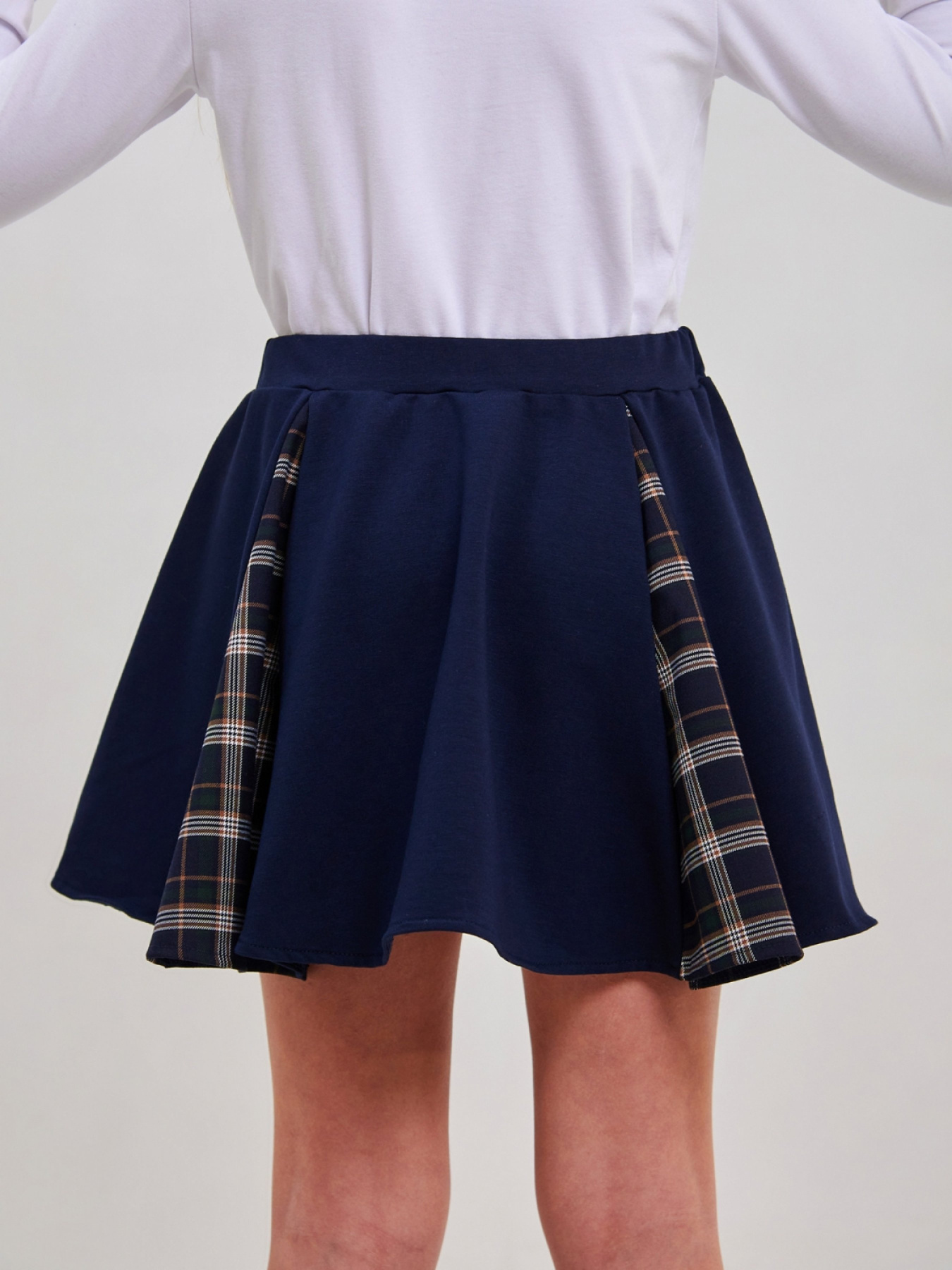 Юбка мини SMIL модель smil_120394-sero-zelenaa-kletka Фото