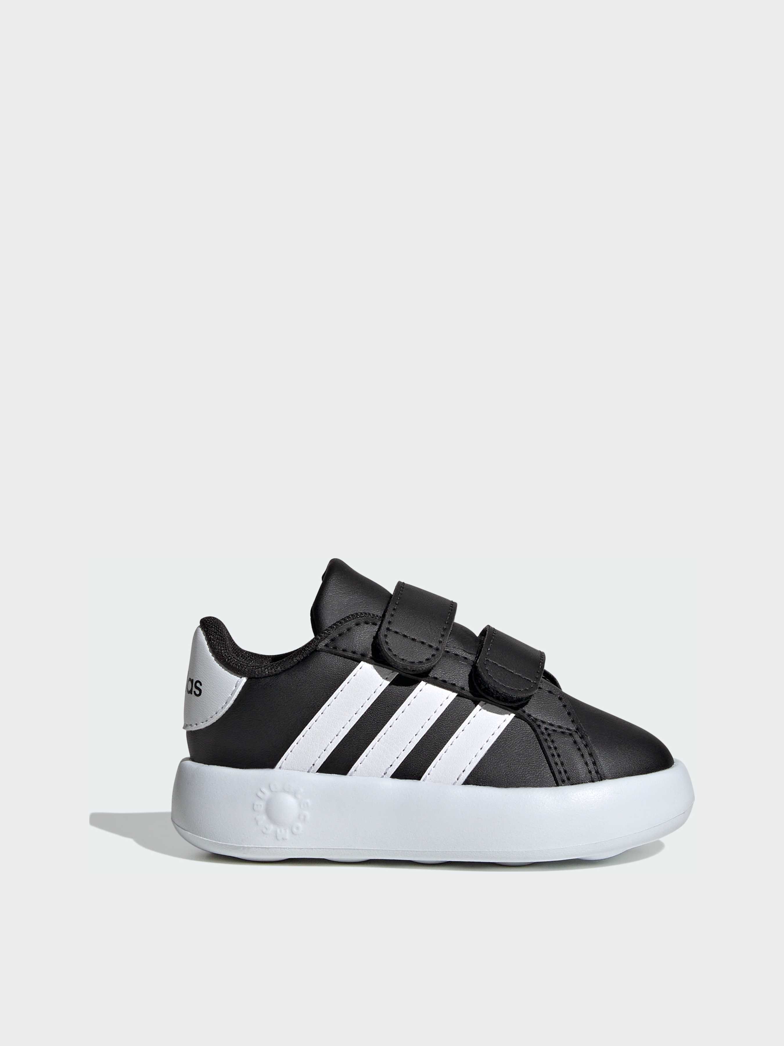 Дитячі Кеди низькі adidas Grand Court (ID5272) колір чорний, матеріал синтетична шкіра adidas - купити в Україні