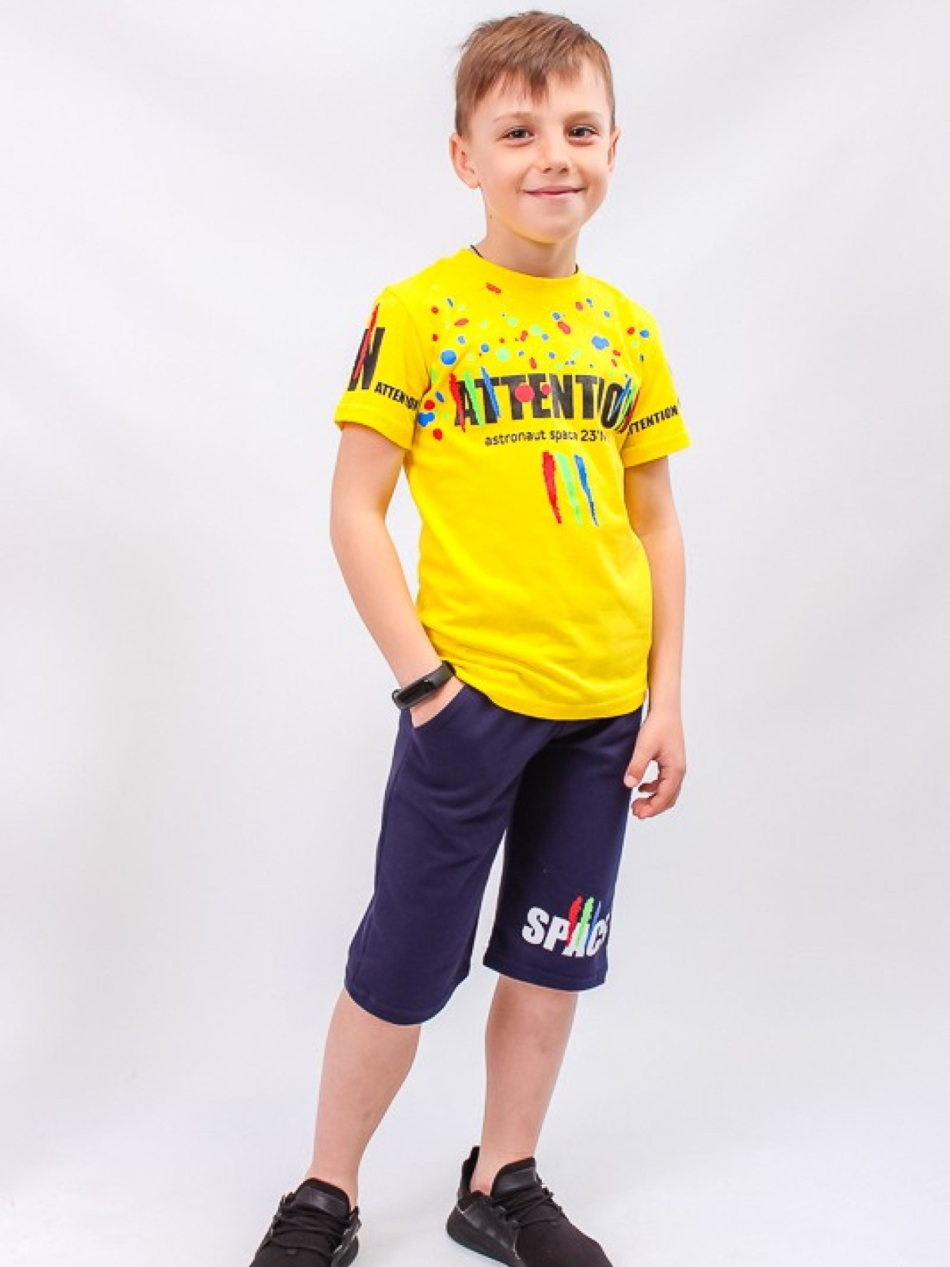 Повсякденний костюм Носи своє модель 6187-057-33-zhovtij-chornilxno-sinj Фото