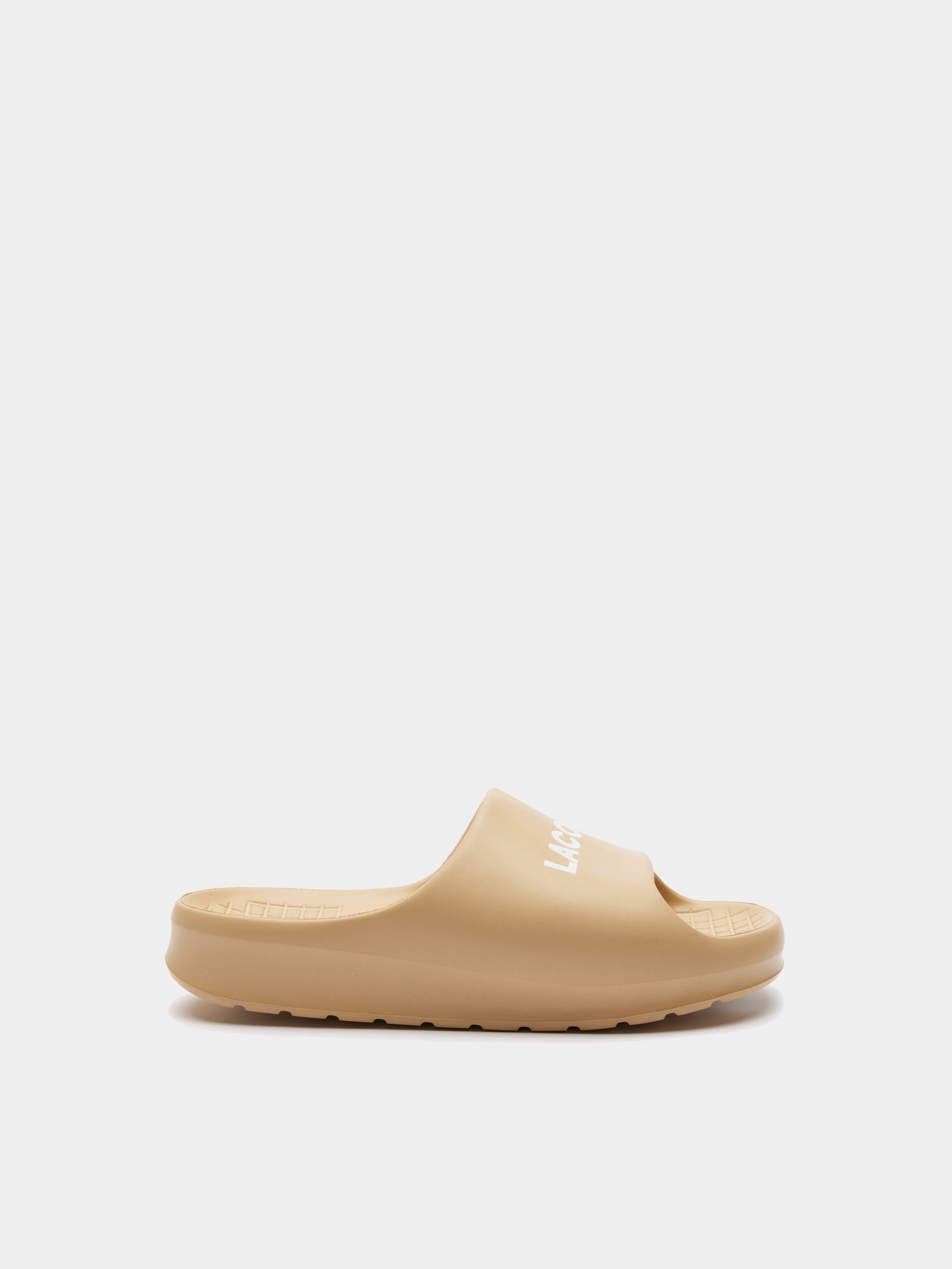 Жіночі Шльопанці Lacoste Serve Slide 2.0 (747CFA0020.CJ2) колір бежевий, матеріал етиленвінілацетат (ева)