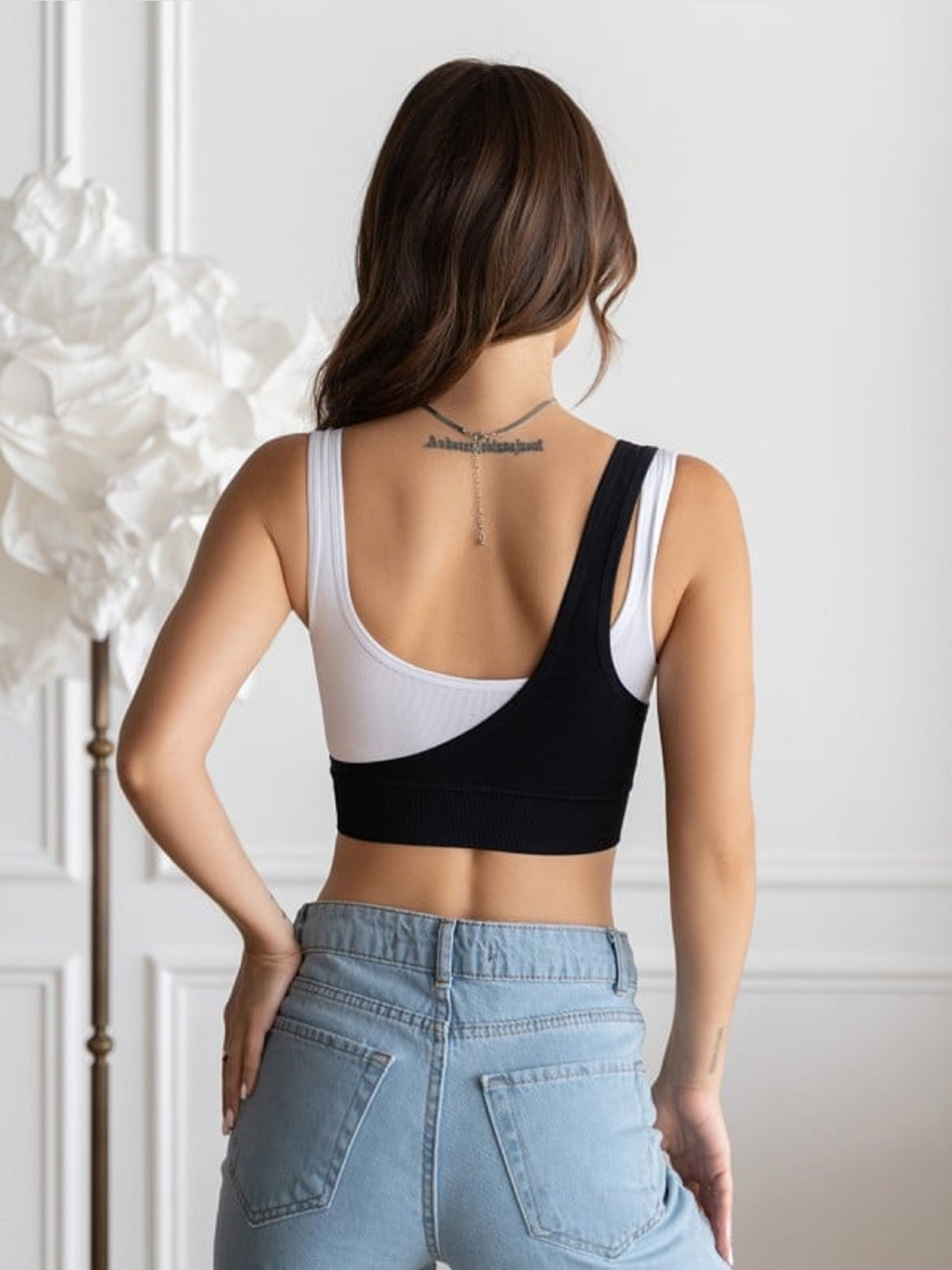 Топ ISSA Plus модель BL3-144_черный_белый Фото