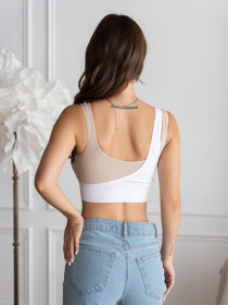 Топ ISSA Plus модель BL3-144_белый_бежевый Фото