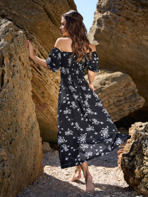 Платье миди ISSA Plus модель SA-538_черный Платье миди ISSA Plus модель SA-538_черный Фото