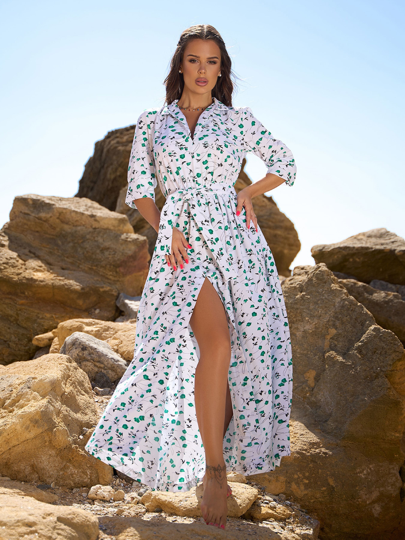 Платье макси ISSA Plus модель 13815A_белый Фото