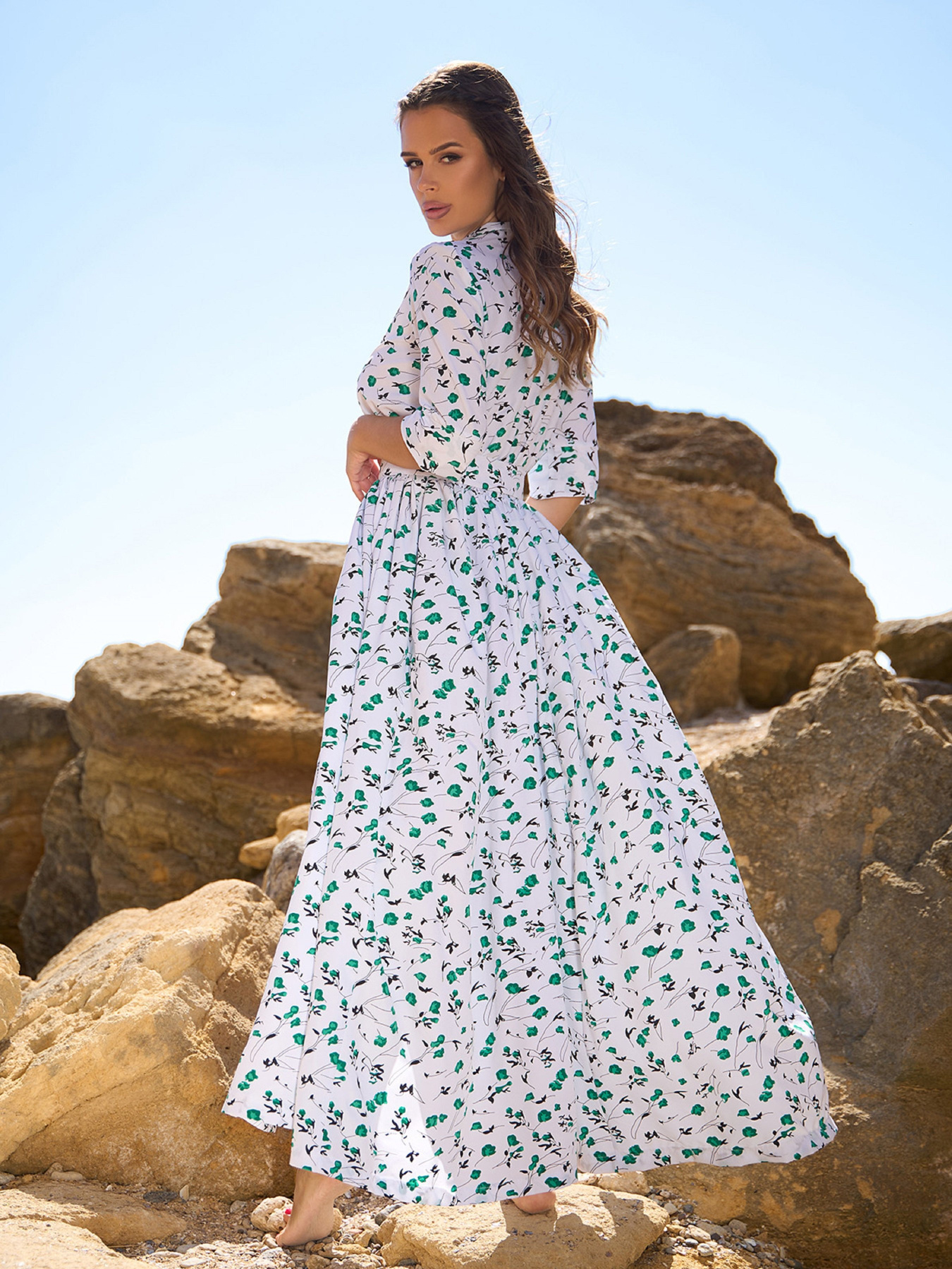 Платье макси ISSA Plus модель 13815A_белый Фото