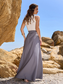Юбка макси ISSA Plus модель 14769_серый Фото