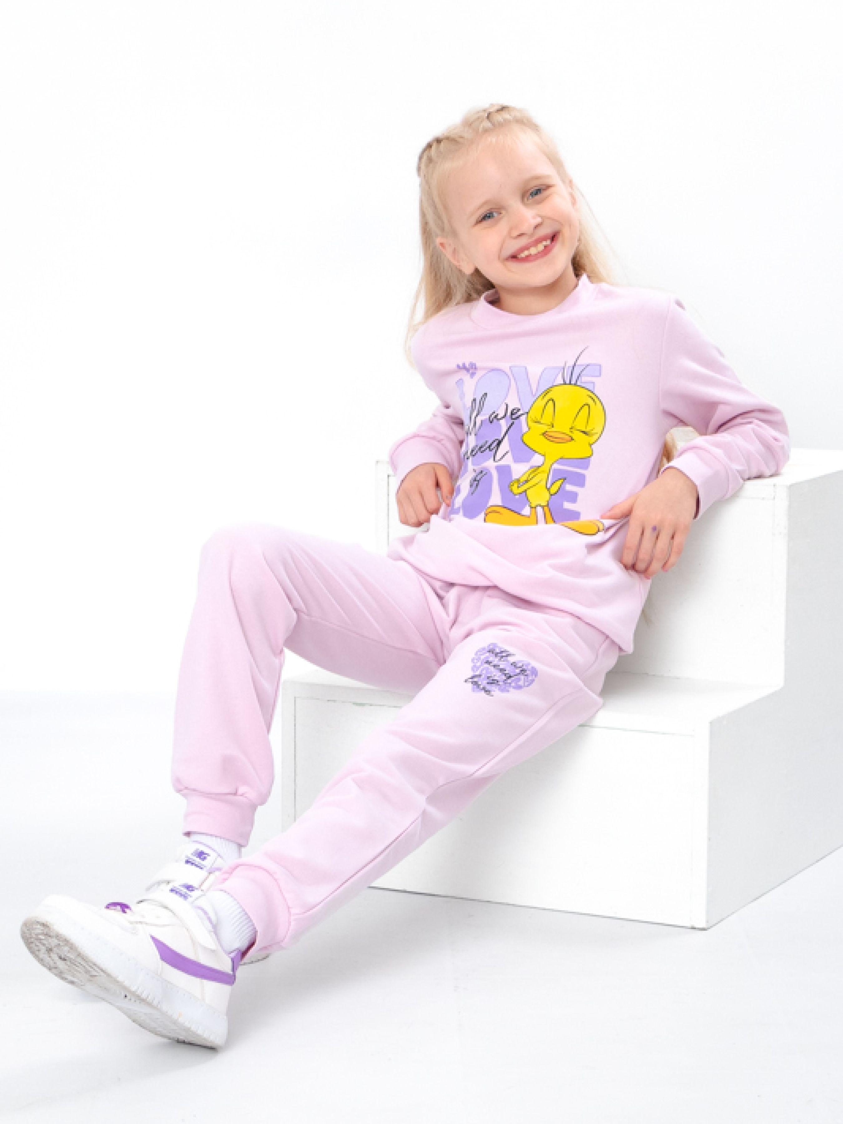 Дитячий Повсякденний костюм Носи своє  (6063-023-33-5-sakura-love) колір бузковий, матеріал бавовна/поліестер