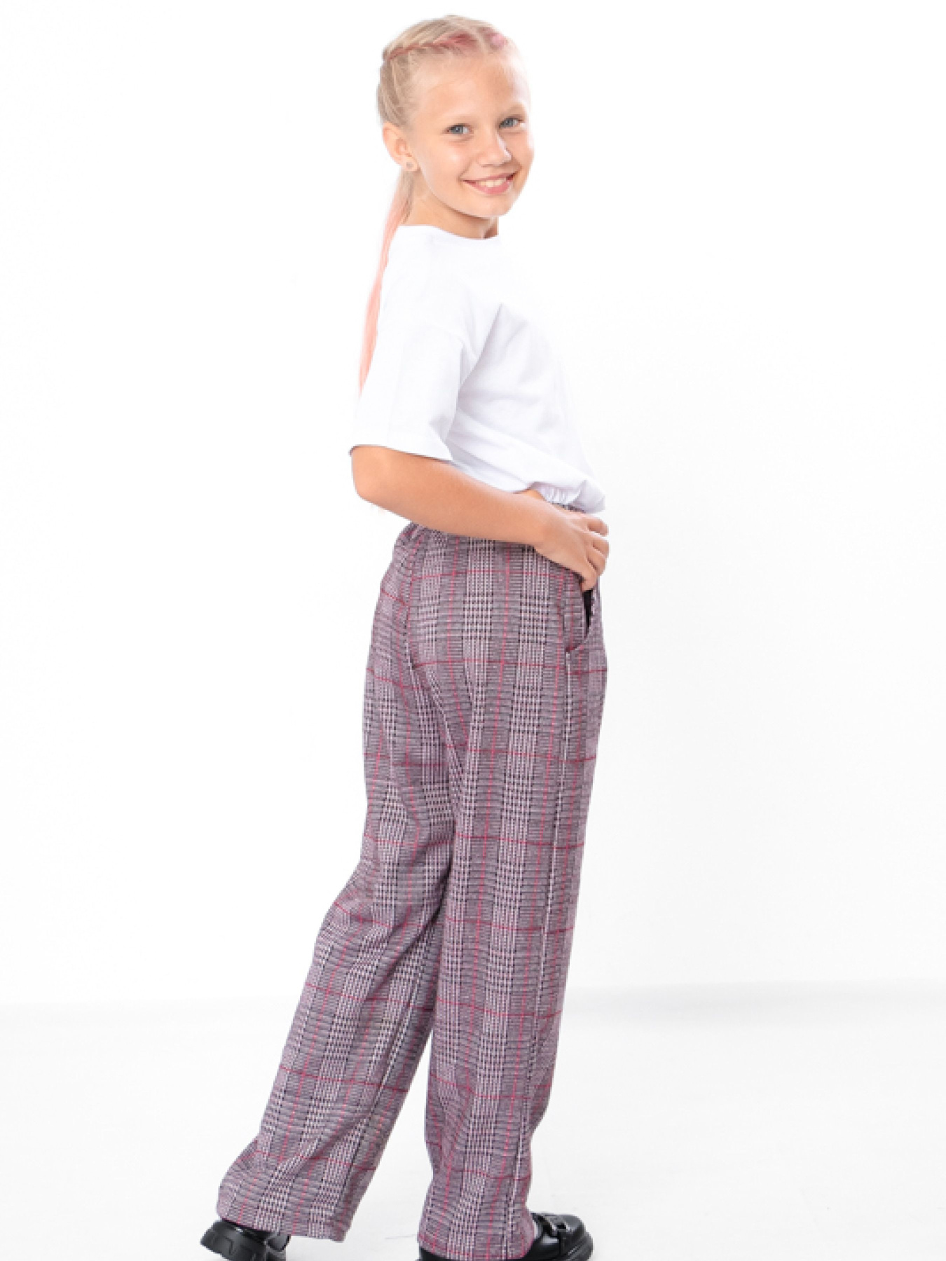 Брюки повседневные Носи своє модель 6437-086-kltinka-korichnevij-chervonij Фото