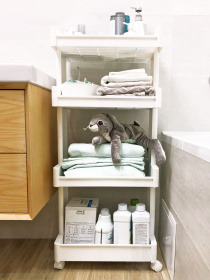 Этажерка 4-х-ярусная на колесах белая MBM MY HOME модель FH-04 WHITE Фото