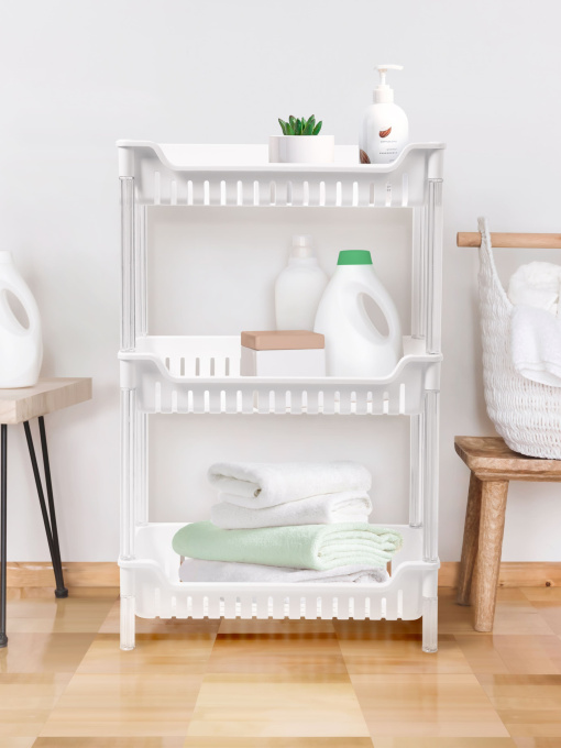 Этажерка 3-х-ярусная белая MBM MY HOME модель FH-05 WHITE Фото