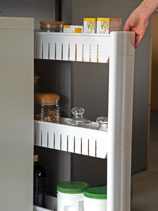 Етажерка 3-рівнева вузька біла MBM MY HOME модель FH-20 WHITE Фото