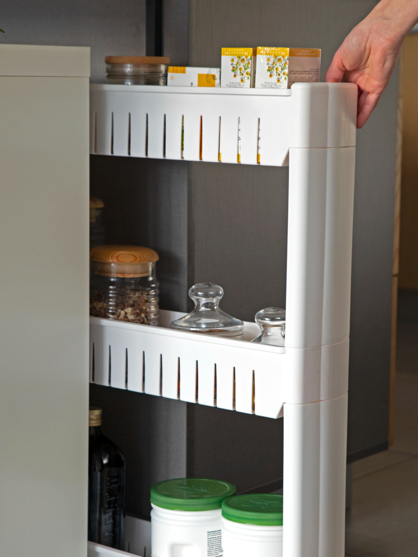 Етажерка 3-рівнева вузька біла MBM HOME модель FH-20 WHITE Фото