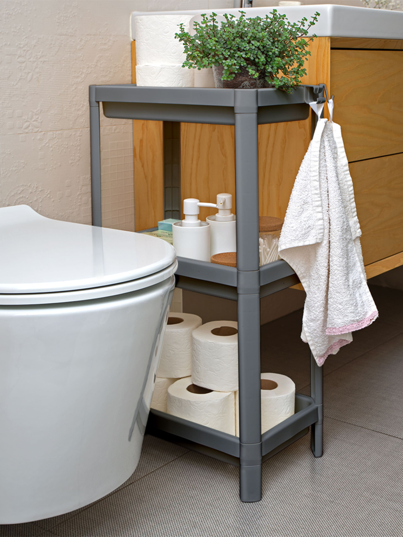 Етажерка 3-рівнева сіра MBM HOME модель FH-22/3 GRAY Фото