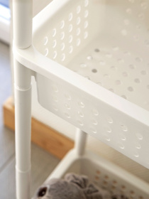 Этажерка 3-х-ярусная на колесах белая MBM MY HOME модель FH-23 WHITE Фото