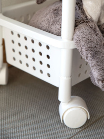 Этажерка 3-х-ярусная на колесах белая MBM MY HOME модель FH-23 WHITE Фото