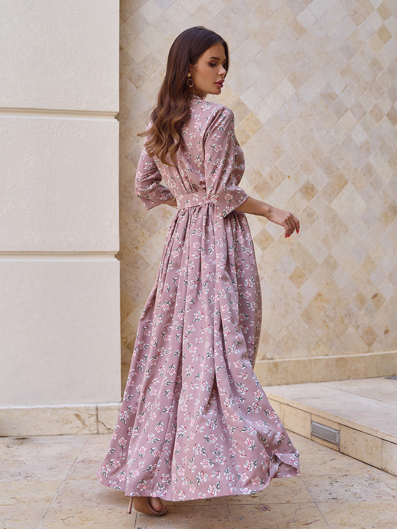 Сукня максі ISSA Plus модель 14779_коричневый Фото