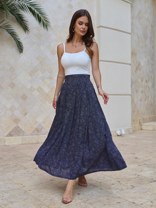 Юбка макси ISSA Plus модель 14782_синий Фото