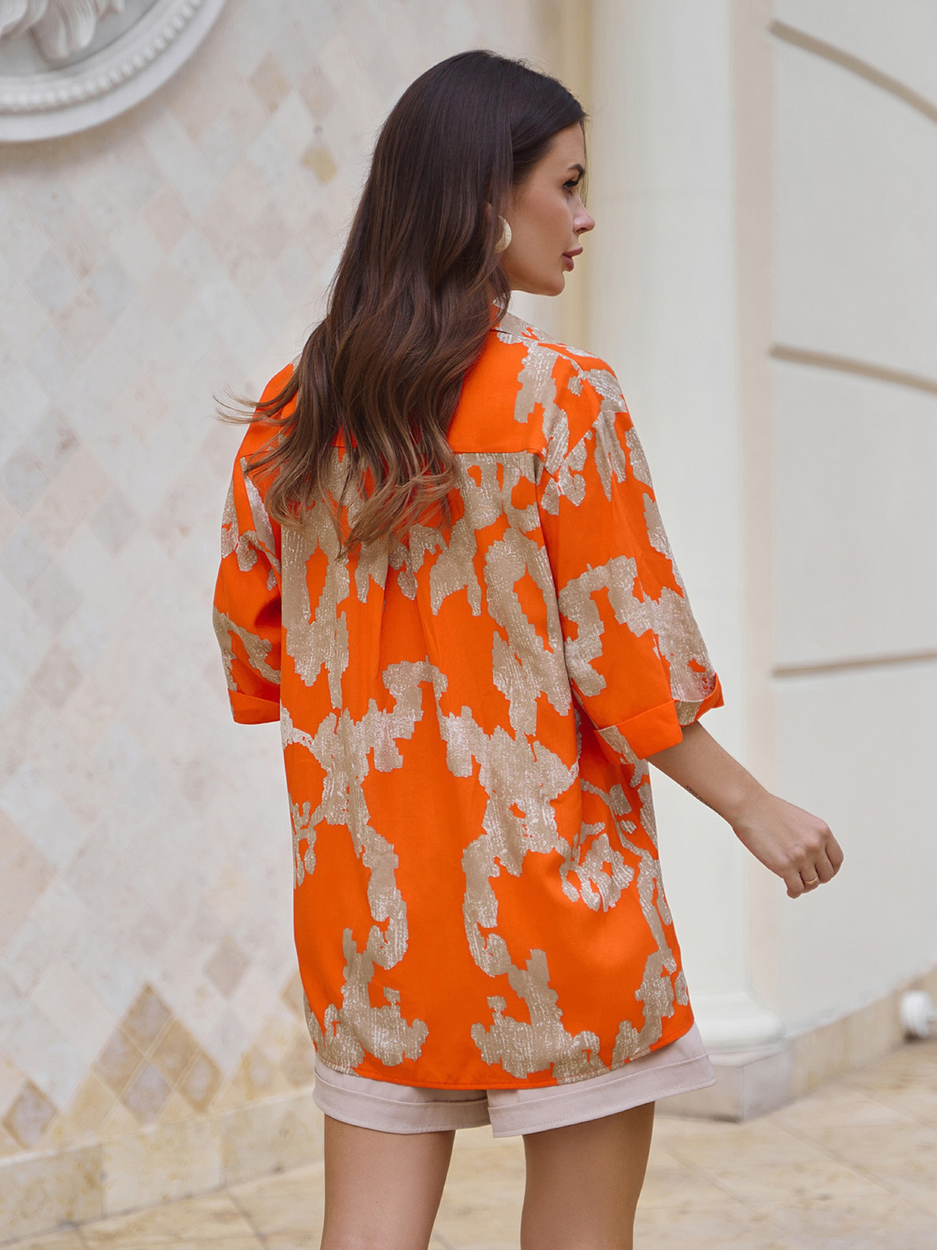 Сорочка ISSA Plus модель 14776_оранжевый Фото